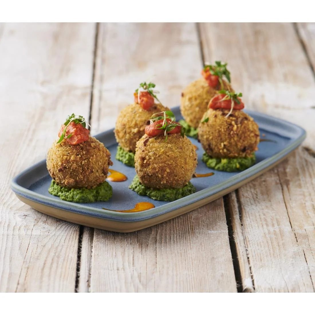 Churchill Emerge Oslo Blue Oblong Plates 254x77mm (6 Pack) - Image 2