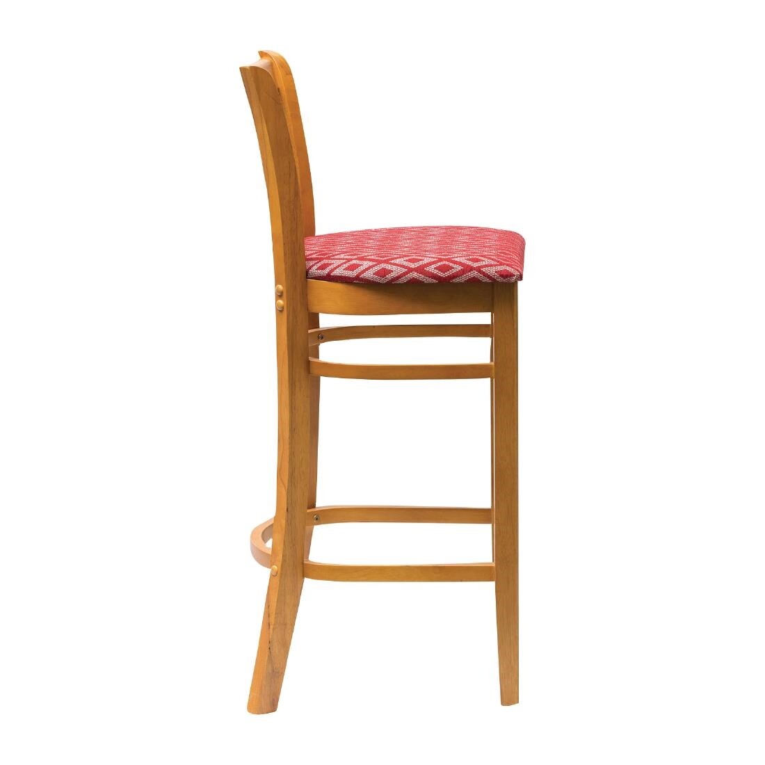 Manhattan Soft Oak Bar Chair with Red Diamond Padded Seat