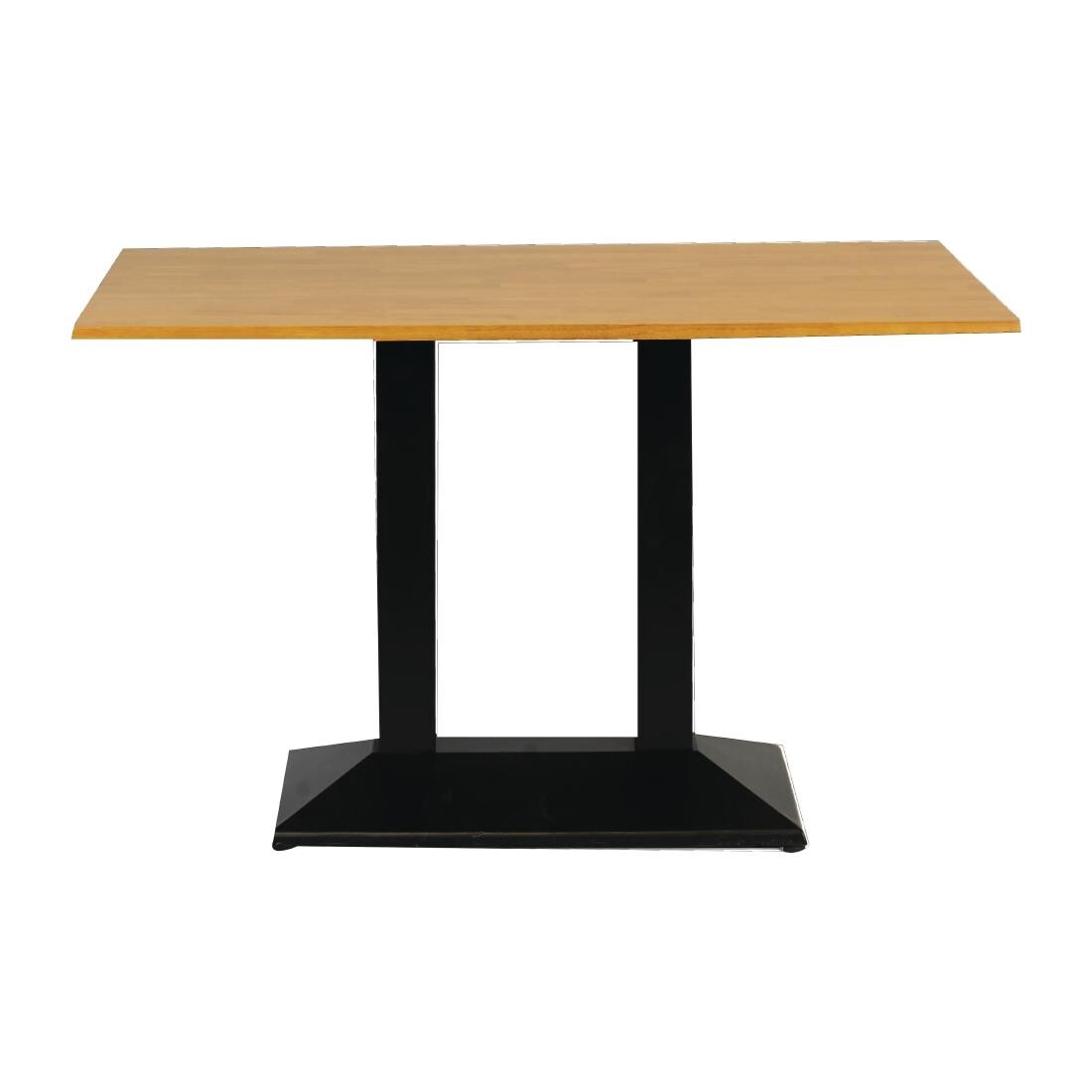 Turin Metal Base Pedestal Rectangle Table with Soft Oak Top 1200x700mm