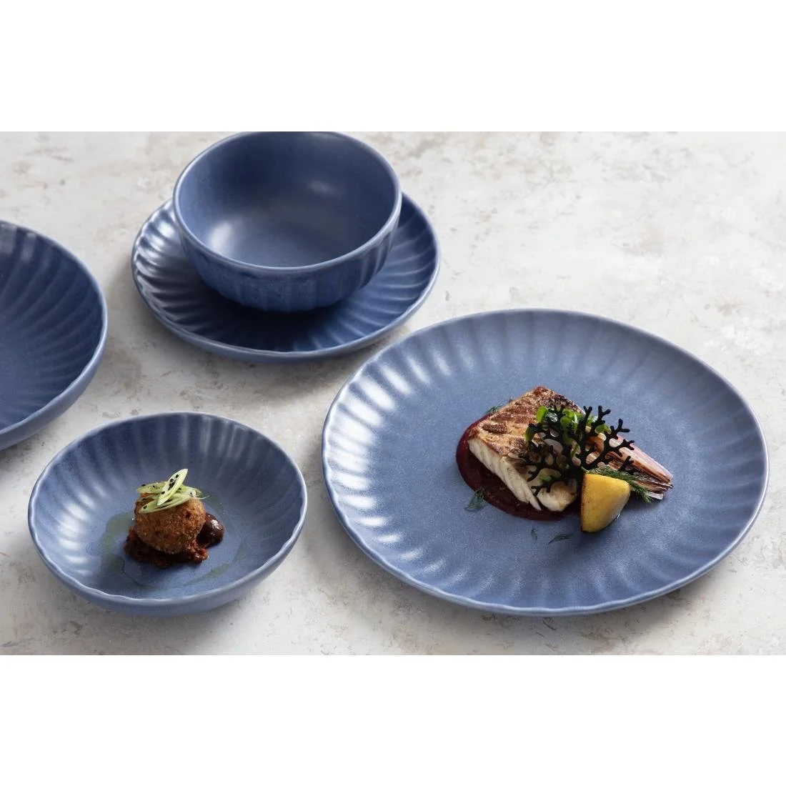 Olympia Corallite Deep Bowls Blue 150mm (6 Pack) - Image 2