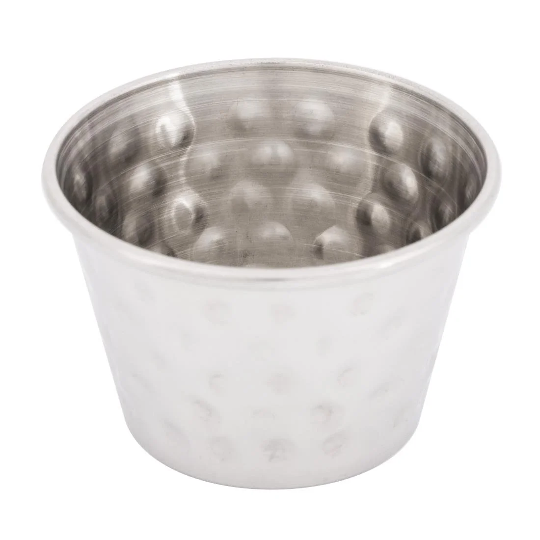 Olympia Hammered Stainless Steel Sauce Cups 70ml (12 Pack) - Image 1
