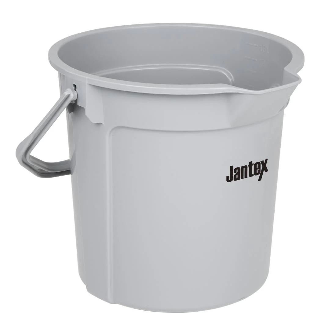 Jantex Grey Graduated Bucket with Pouring Lip 14ltr - Image 1