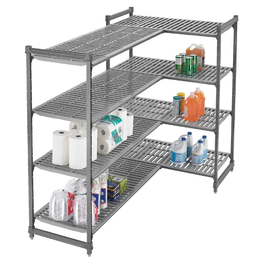 Cambro Camshelving Basics Plus Add-On Unit 4 Tier With Vented Shelves 1630H x 610D mm - Image 2