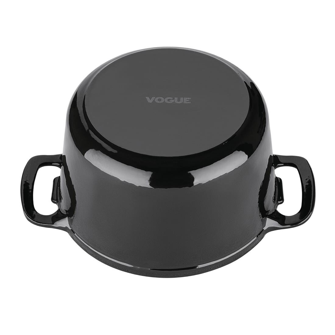 Vogue Black Round Casserole Dish 4Ltr