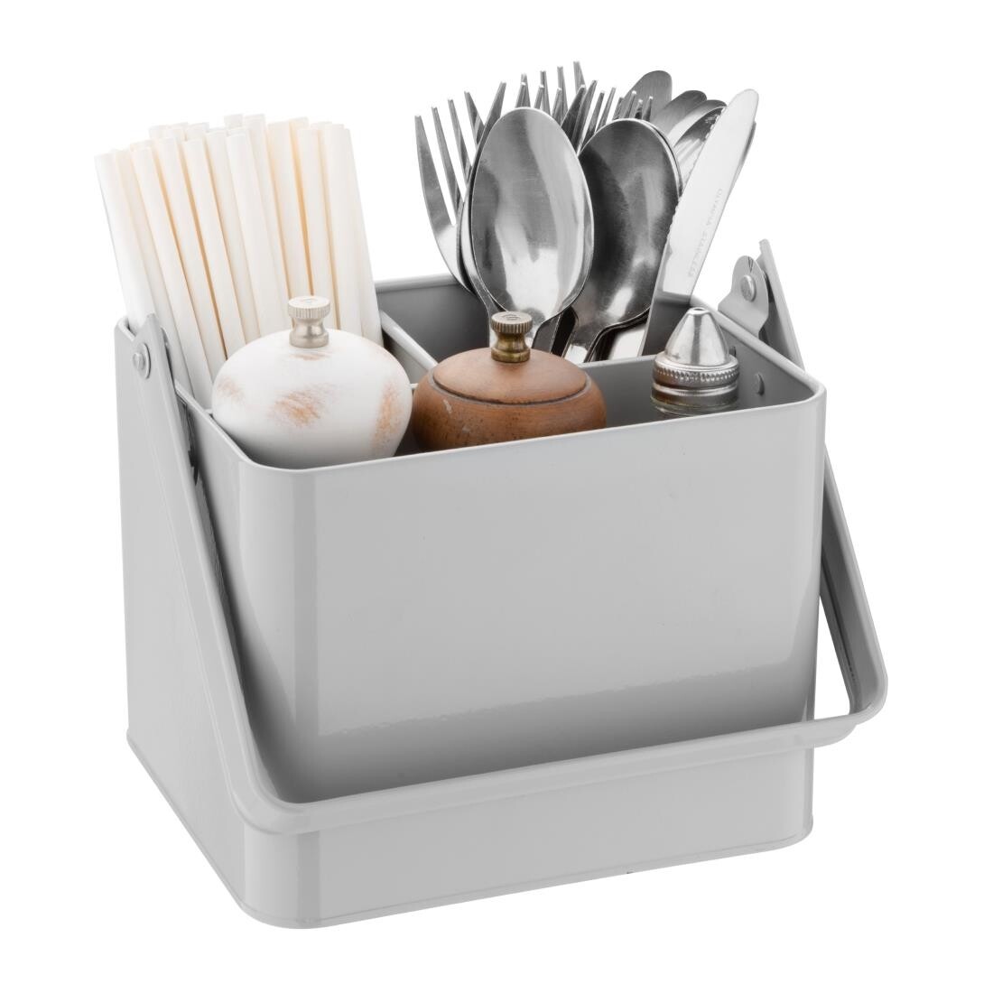 Olympia Galvanised Condiment Table Tidy - Grey