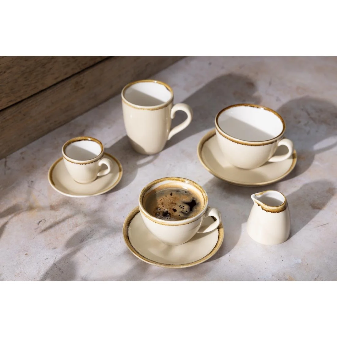 Olympia Kiln Cappuccino Saucer Sandstone 160mm