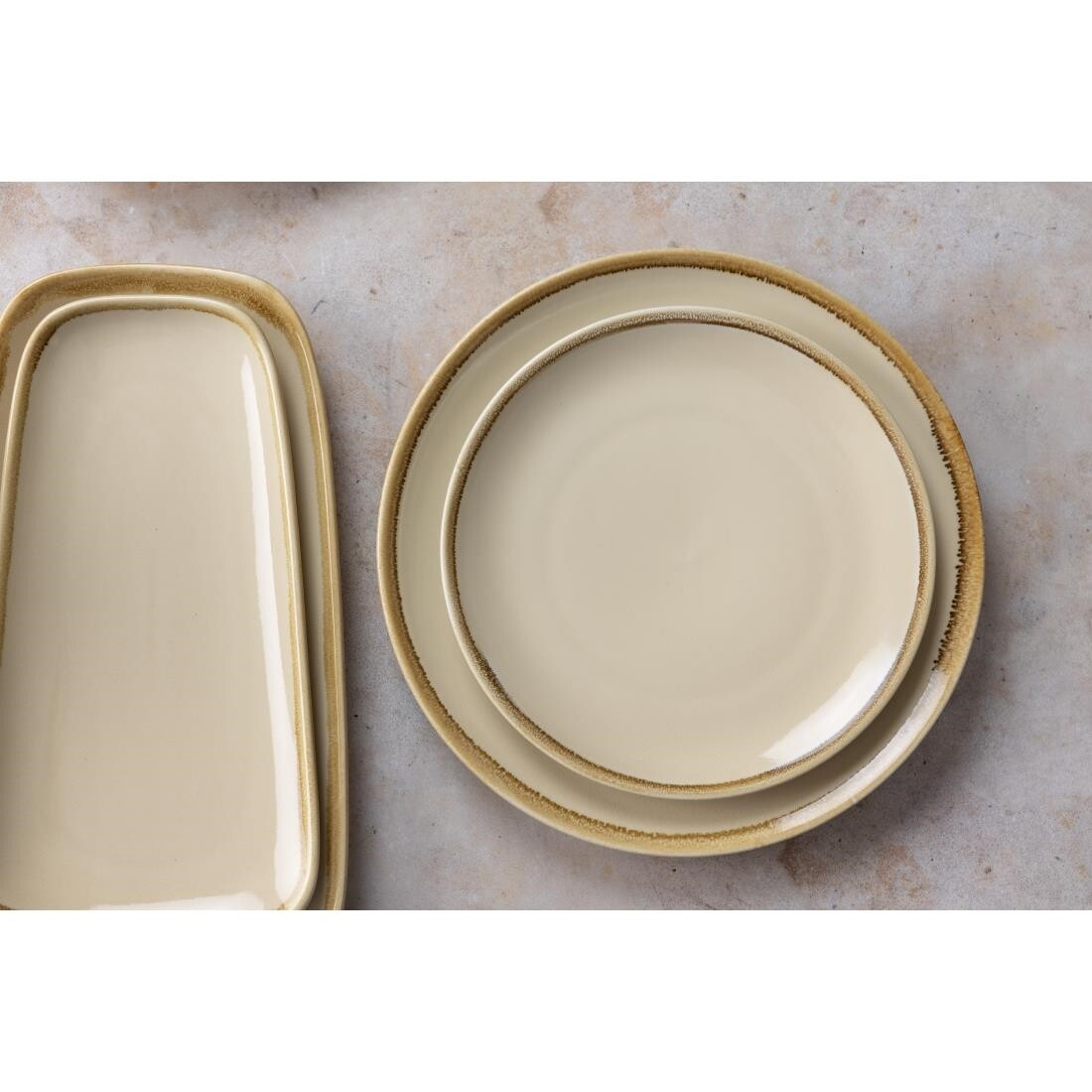 Olympia Kiln Round Coupe Plate Sandstone 230mm