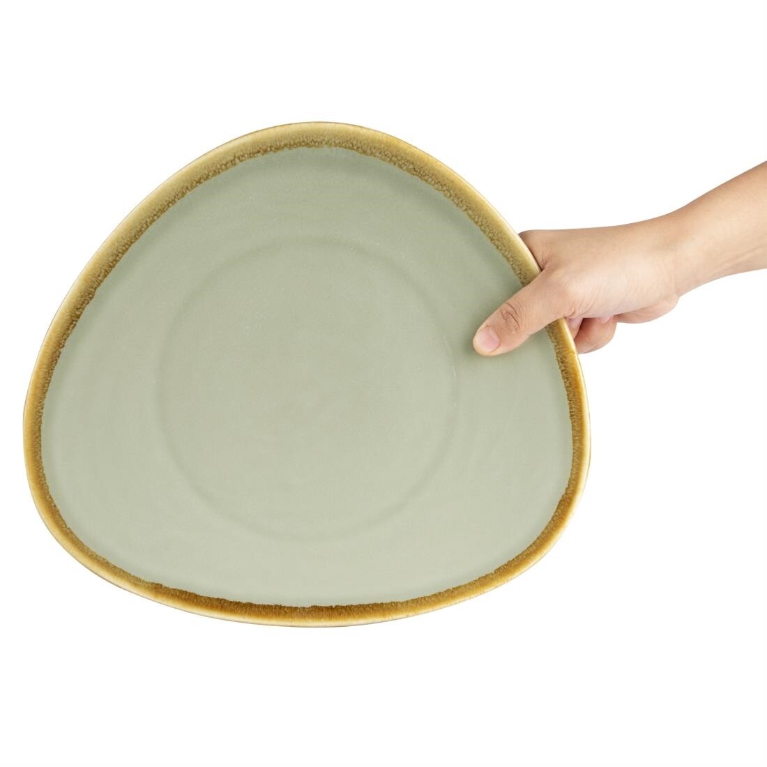 Olympia Kiln Triangular Plate Moss 280mm