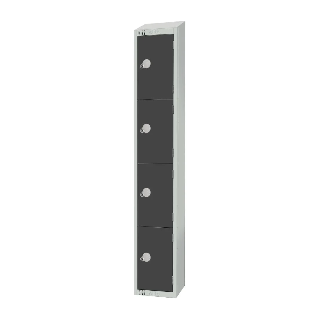 Elite Four Door Coin Return Locker with Sloping Top Graphite Grey