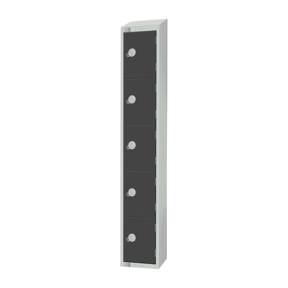 Elite Five Door Electronic Combination Locker with Sloping Top Graphite Grey