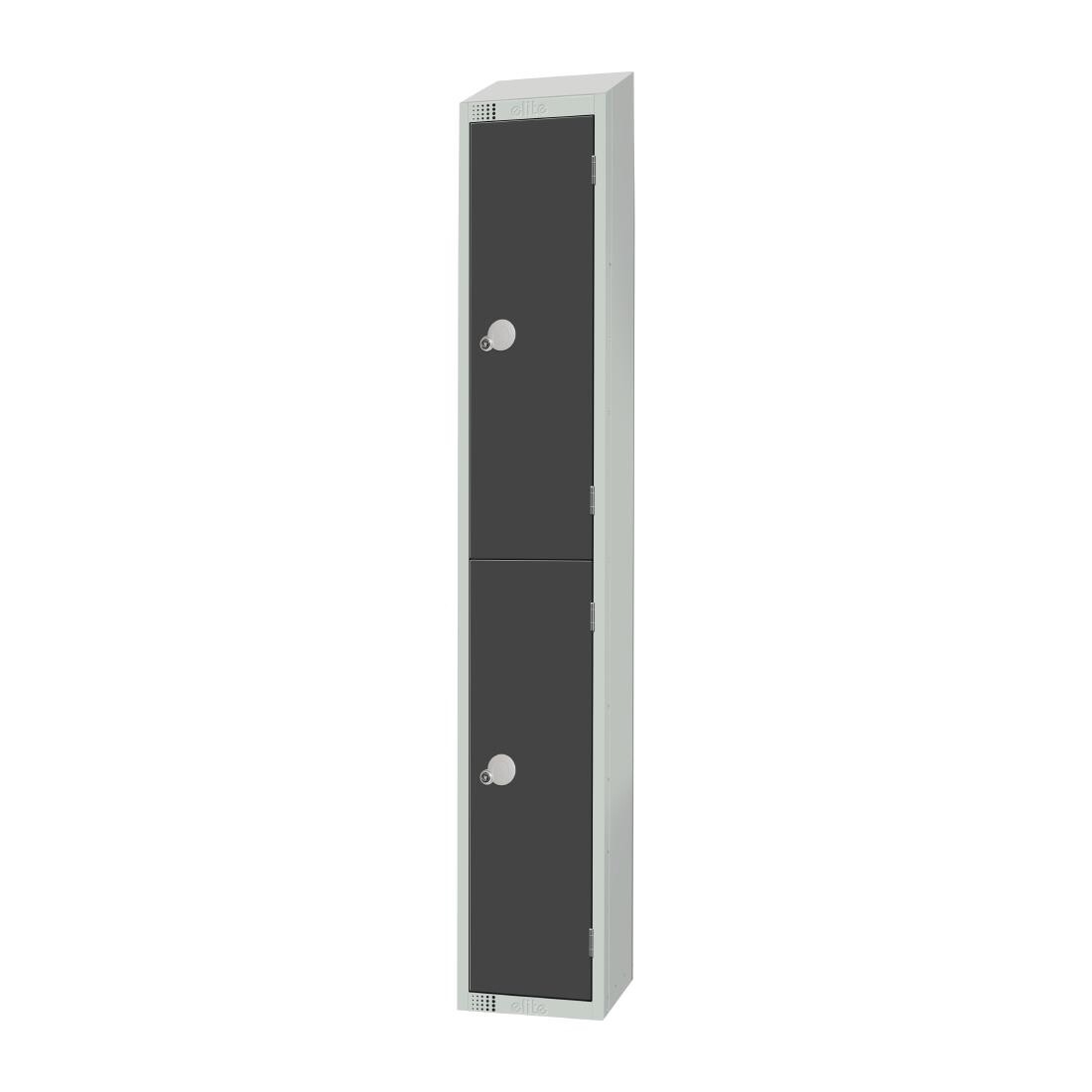 Elite Double Door Padlock Locker Graphite Grey with Sloping Top