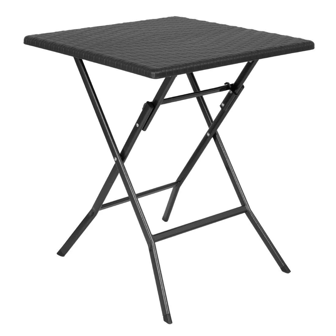 Bolero Square Folding Table Black 620mm - Image 1
