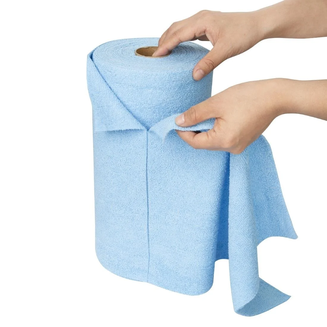 Nisbets Essentials Blue Micro Fibre Cloth 300x300mm - Roll of 50 tear-off sheets - Image 4