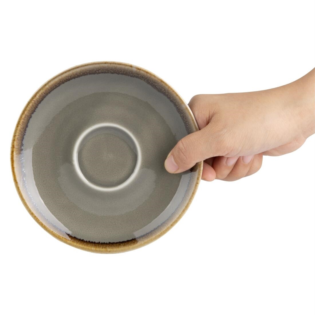 Olympia Kiln Cappuccino Saucer Smoke 140mm