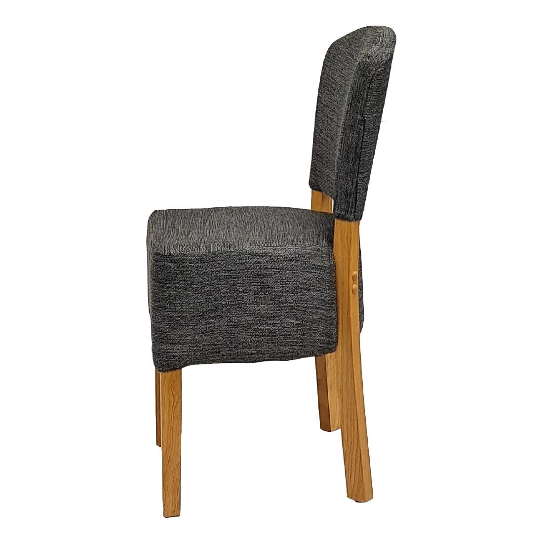 Hanoi Dining Chair In Soft Oak with Shetland Smoke Seatpad (Pack of 2)