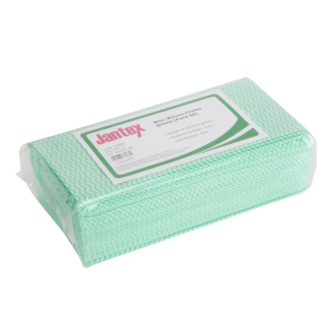 Jantex Non-Woven Cloths Green (50 Pack) - Image 1