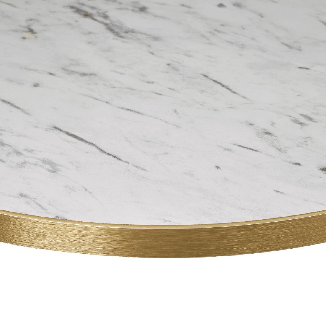 Omega Round Laminate Table Top White Carrara Marble 600mm