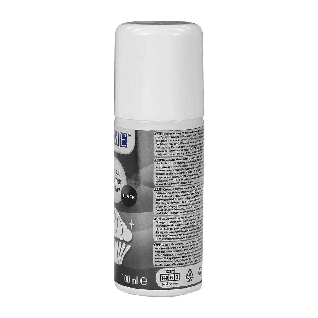 PME Edible Lustre Spray 100ml - Black - Image 3