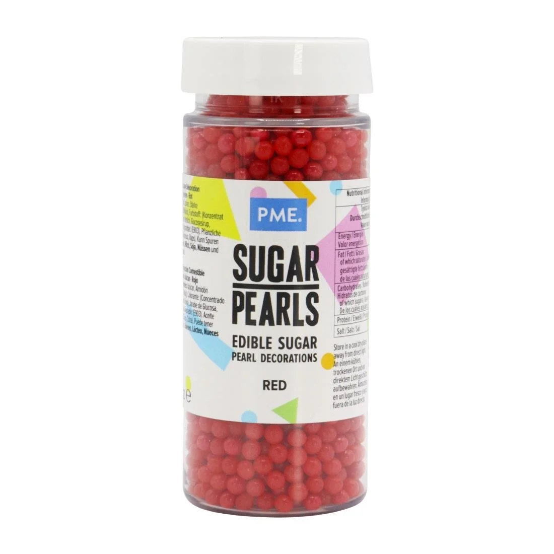 PME Sugar Pearls 100g - Red - Image 1