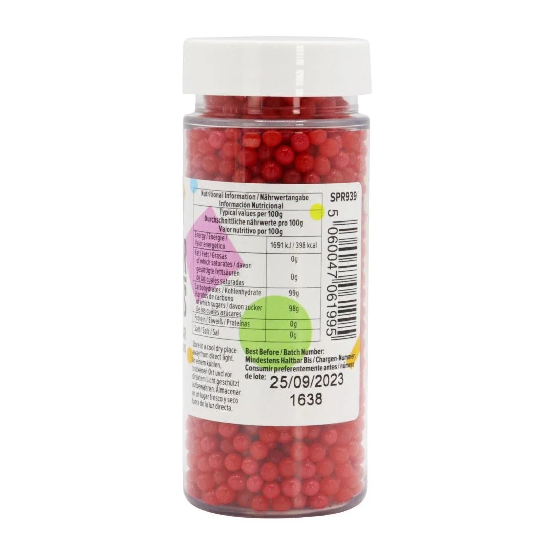 PME Sugar Pearls 100g - Red - Image 2