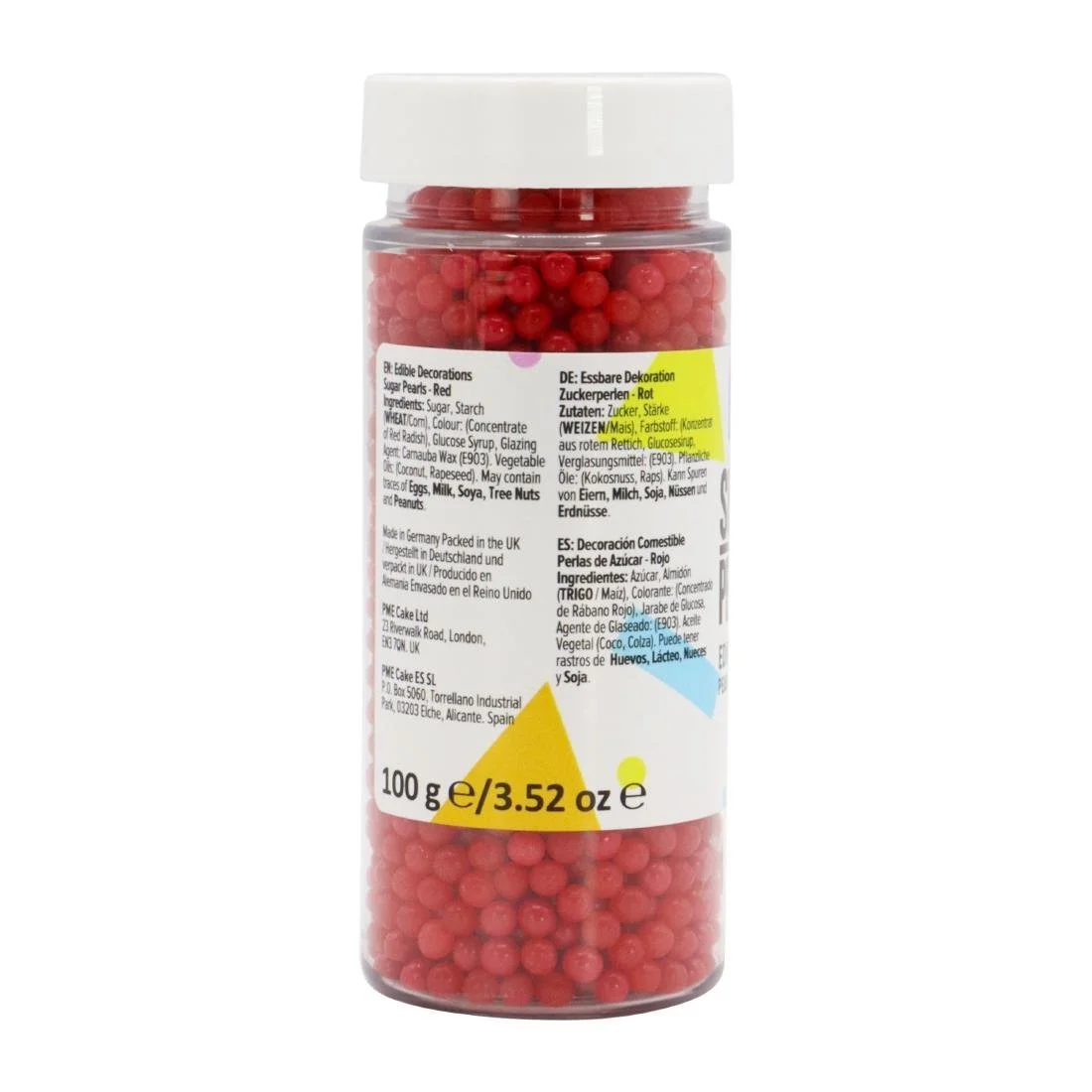 PME Sugar Pearls 100g - Red - Image 3