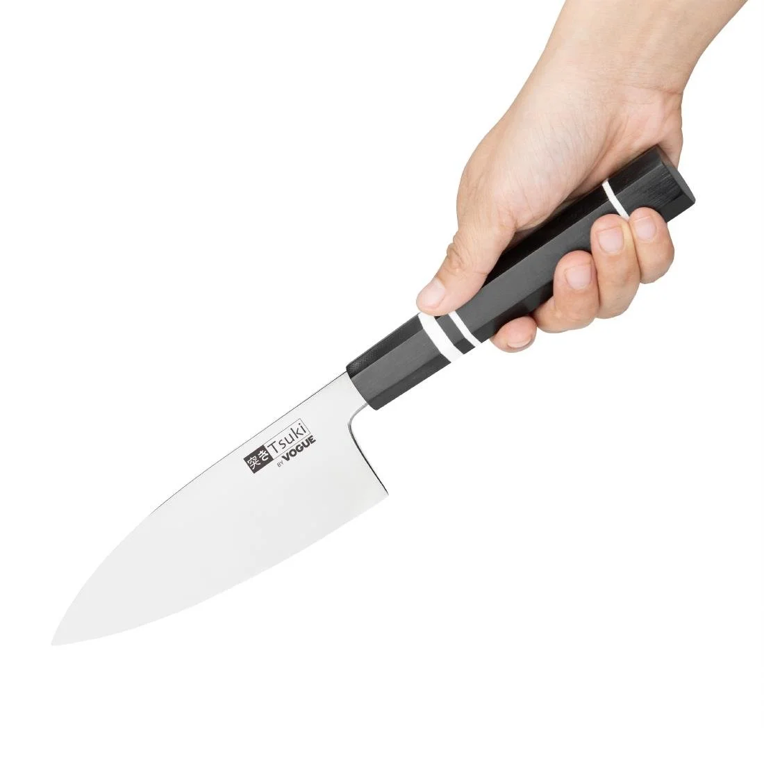 Vogue Tsuki Series 9 Deba Knife Black 15cm - Image 4