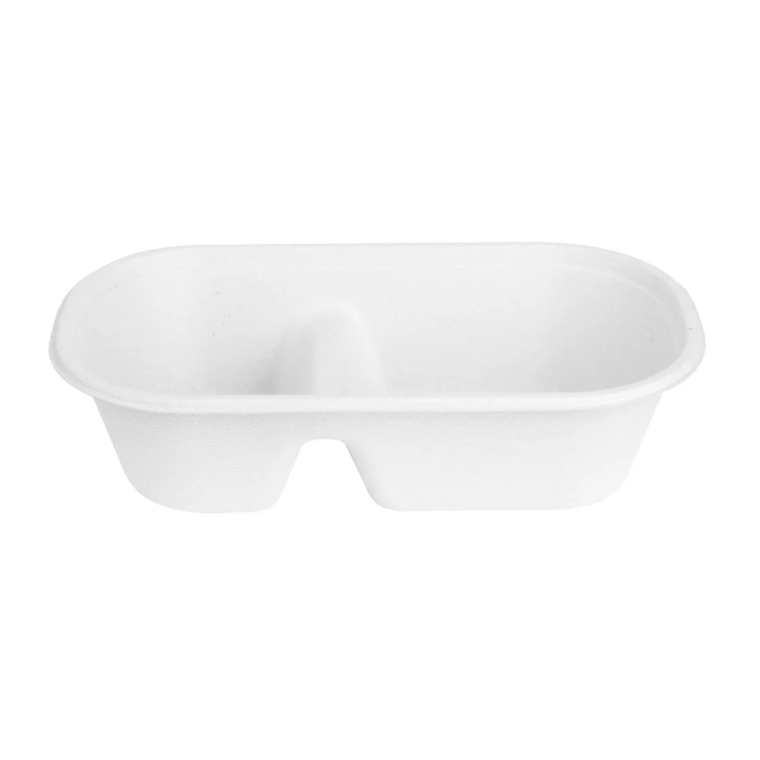 Fiesta Compostable Bagasse Oval 2-Compartment Container 900ml (100 Pack) - Image 3