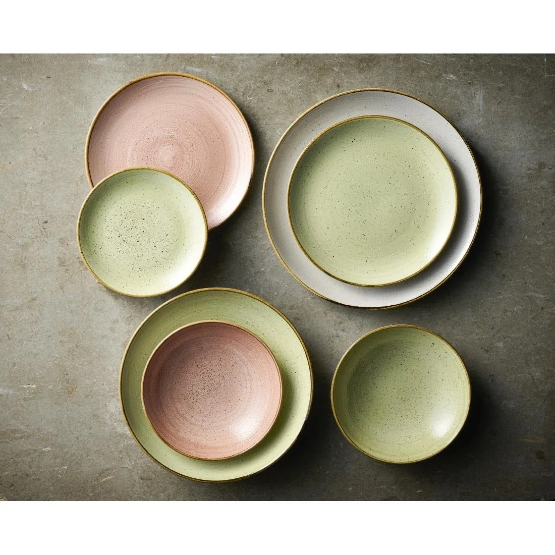 Churchill Stonecast Raw Green Evolve Coupe Plates 165mm (12 Pack) - Image 2