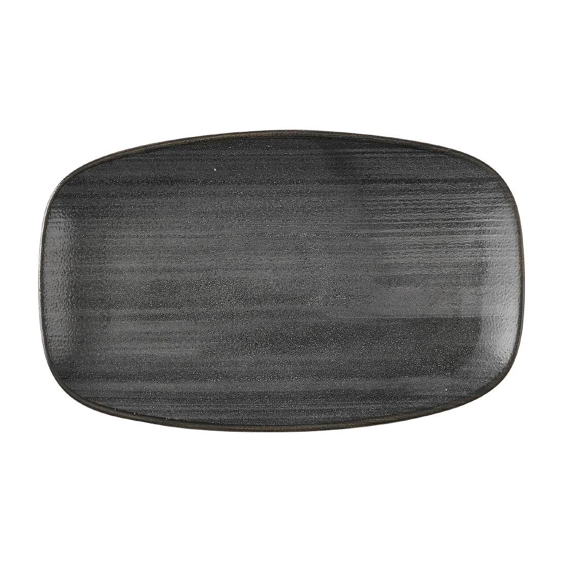 Churchill Stonecast Raw Black Oblong Chefs Plates 180 x 101mm (12 Pack) - Image 1