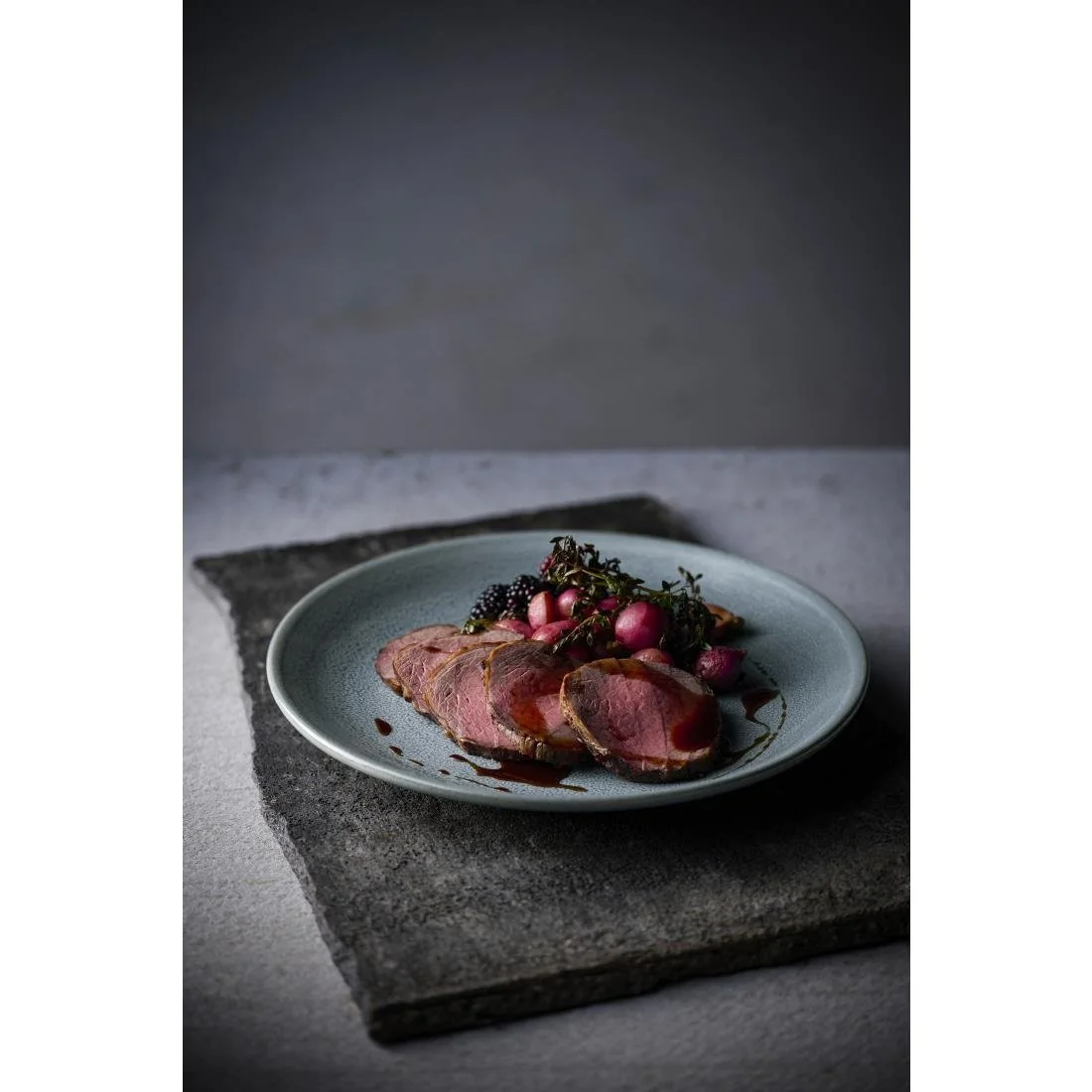 Dudson Evo Azure Coupe Plates Blue 229mm (6 Pack) - Image 2