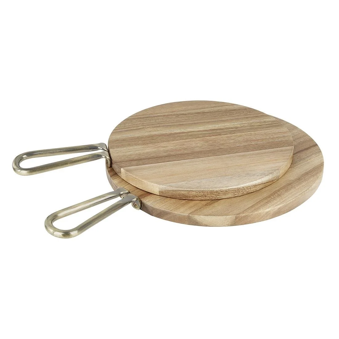 Olympia Round Paddle Board Acacia Wood Metal Handle 458x305mm - Image 4