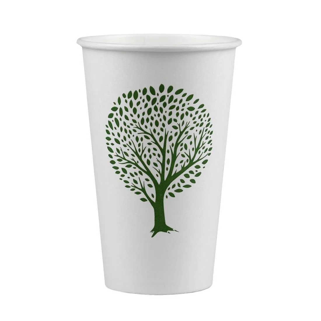 Vegware Green Tree White Hot Cups 16oz 89-Series (1000 Pack) - Image 1