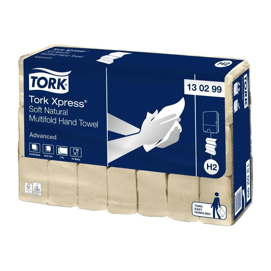 Tork Xpress Soft Multifold Paper Hand Towels Natural H2 (21 Pack) - Image 1
