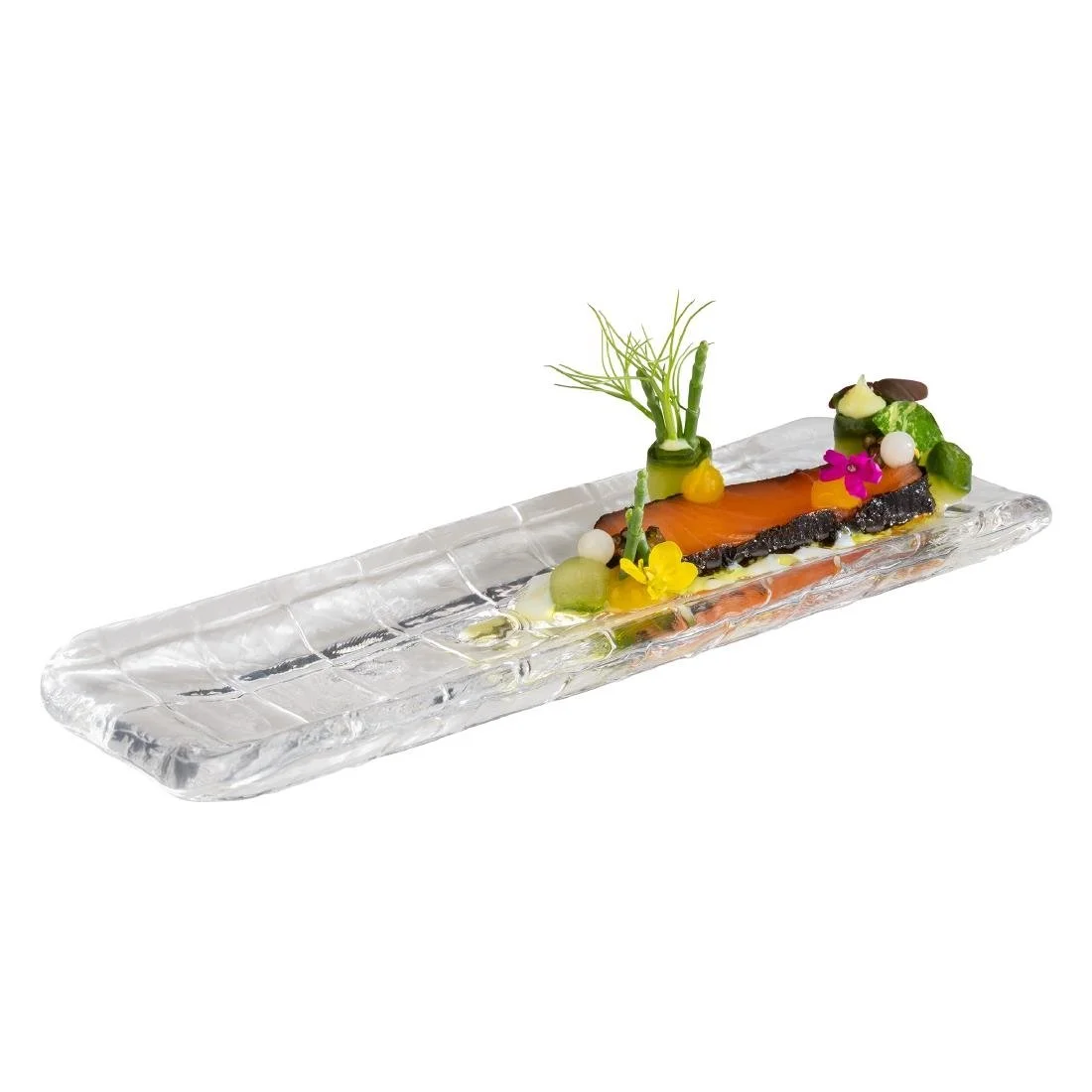 APS Takashi Sushi Board Clear Glass 190x65mm - Image 2