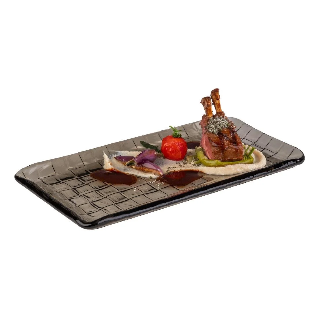 APS Takashi Sushi Board French Grey Glass 295x155mm - Image 2