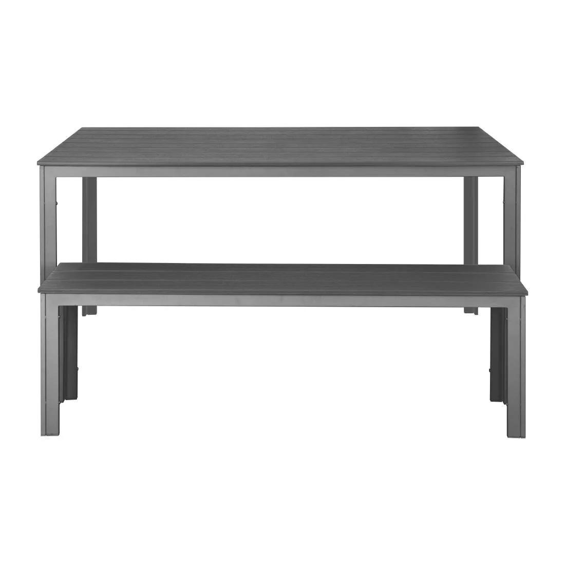 Bolero Valletta Grey Slatted Outdoor Table 1560mm - Image 3