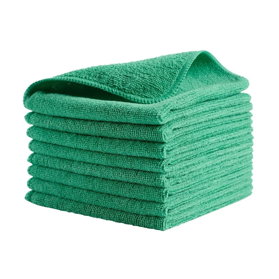 Rubbermaid HYGEN r-40 Recycled Microfibre Cloths 400x400mm Green (24 Pack) - Image 2