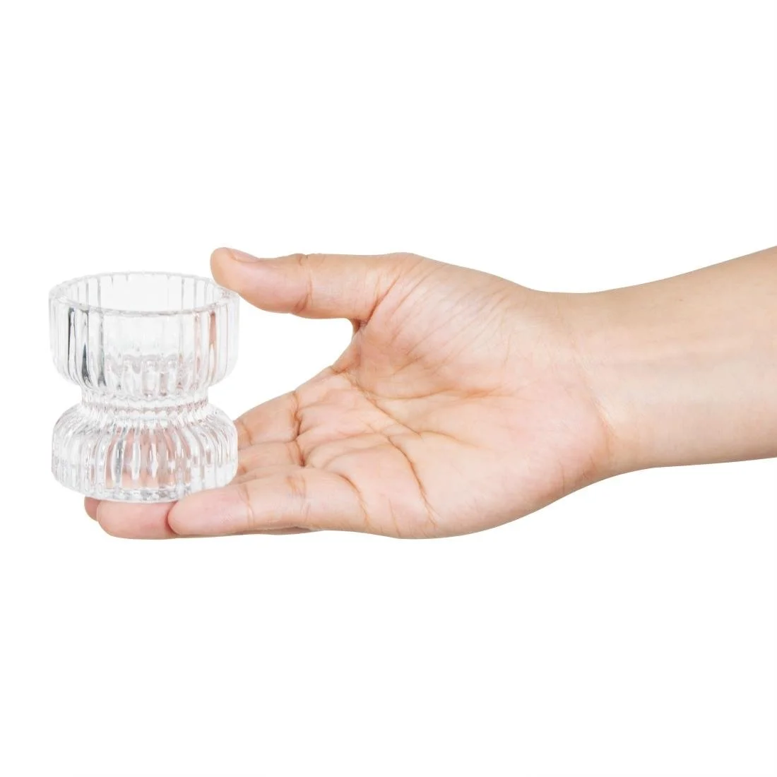 Olympia Ridged Glasses Tealight/Candles Holders 52x52mm (6 Pack) - Image 4