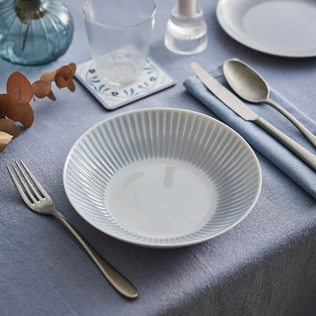 Luminarc Cottage Grey Rimless Pasta/Soup Bowls 220mm (24 Pack) - Image 4