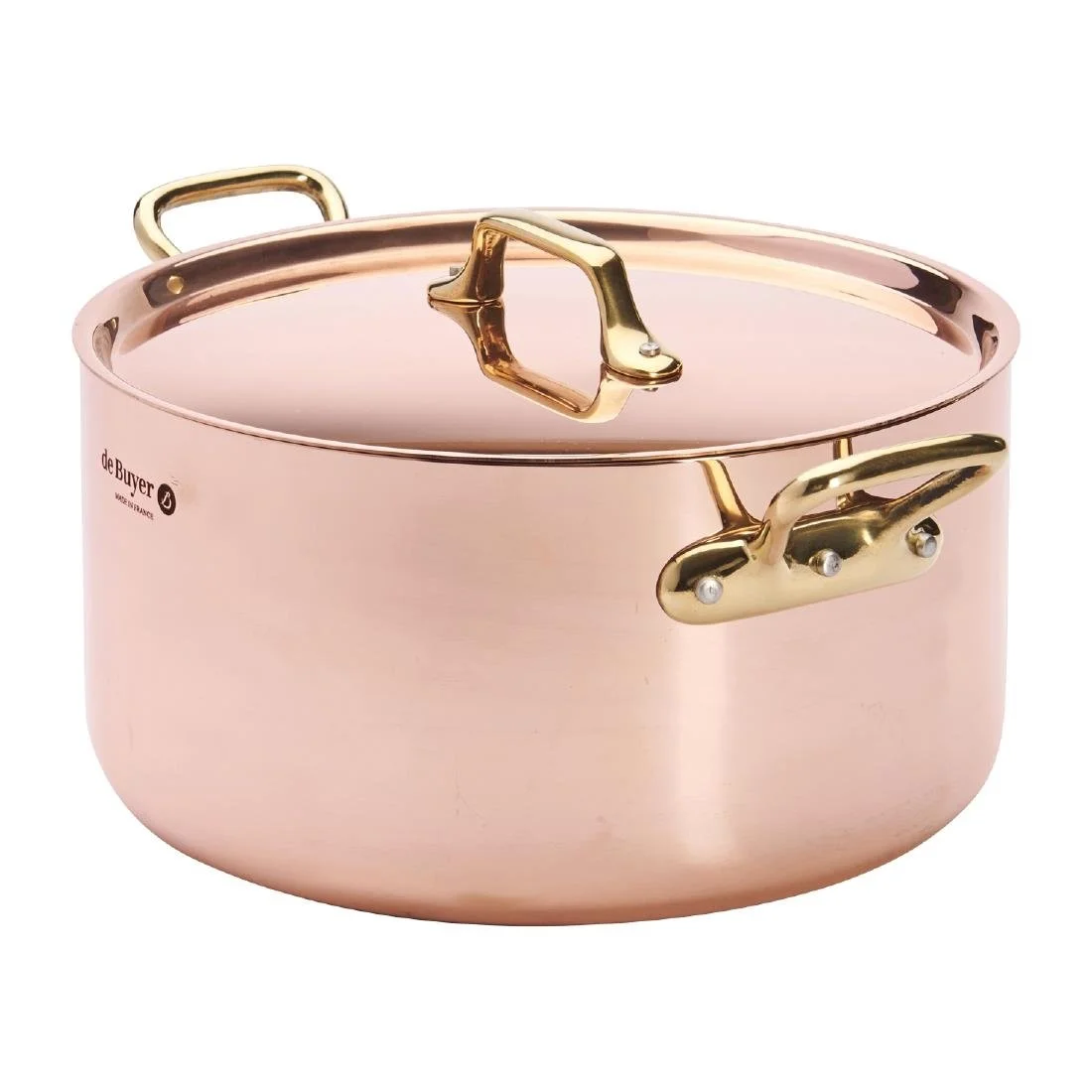 De Buyer Inocuivre Round Stewpan with Lid Brass 24cm - Image 2