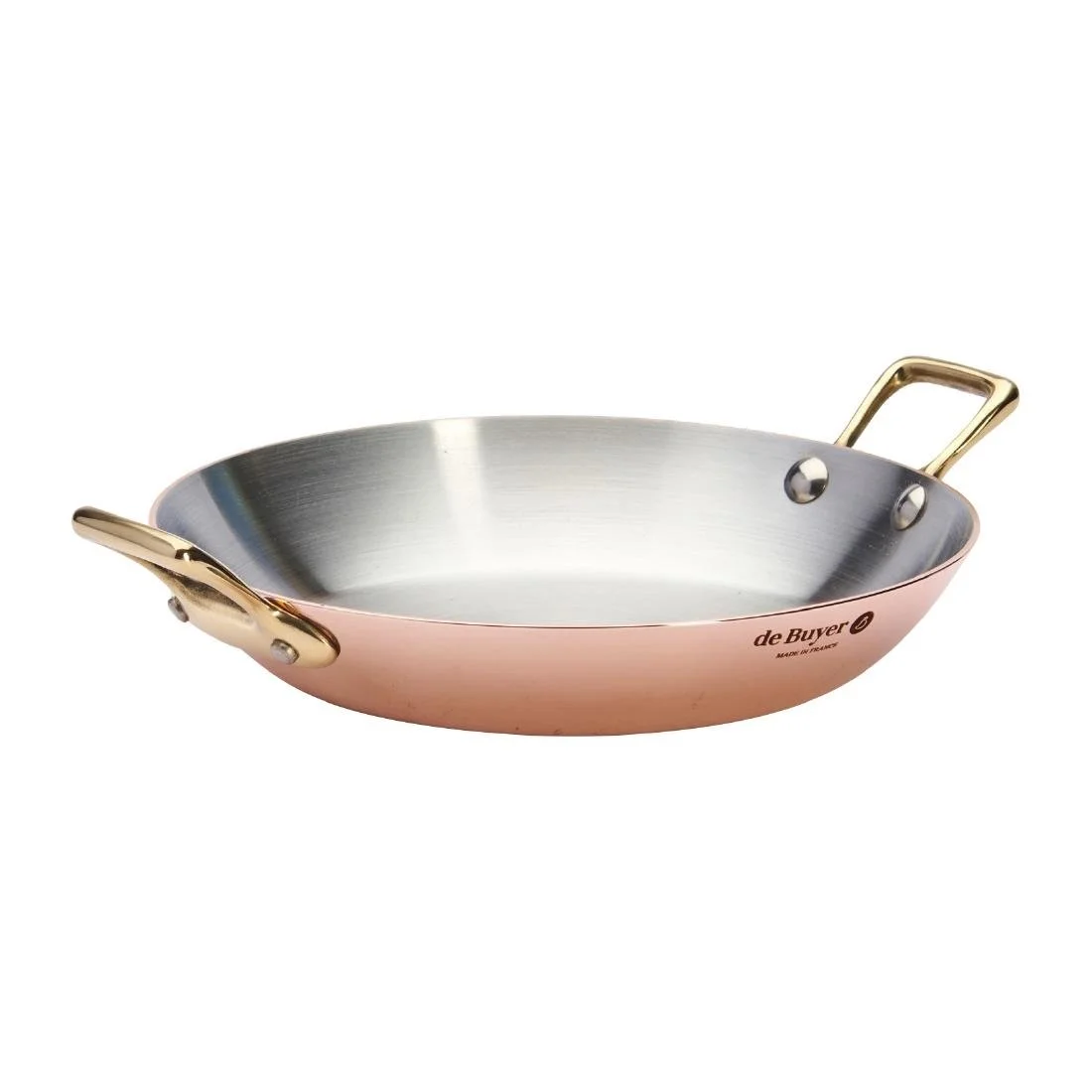 De Buyer Inocuivre Round Dish with Brass Handles 20cm - Image 1