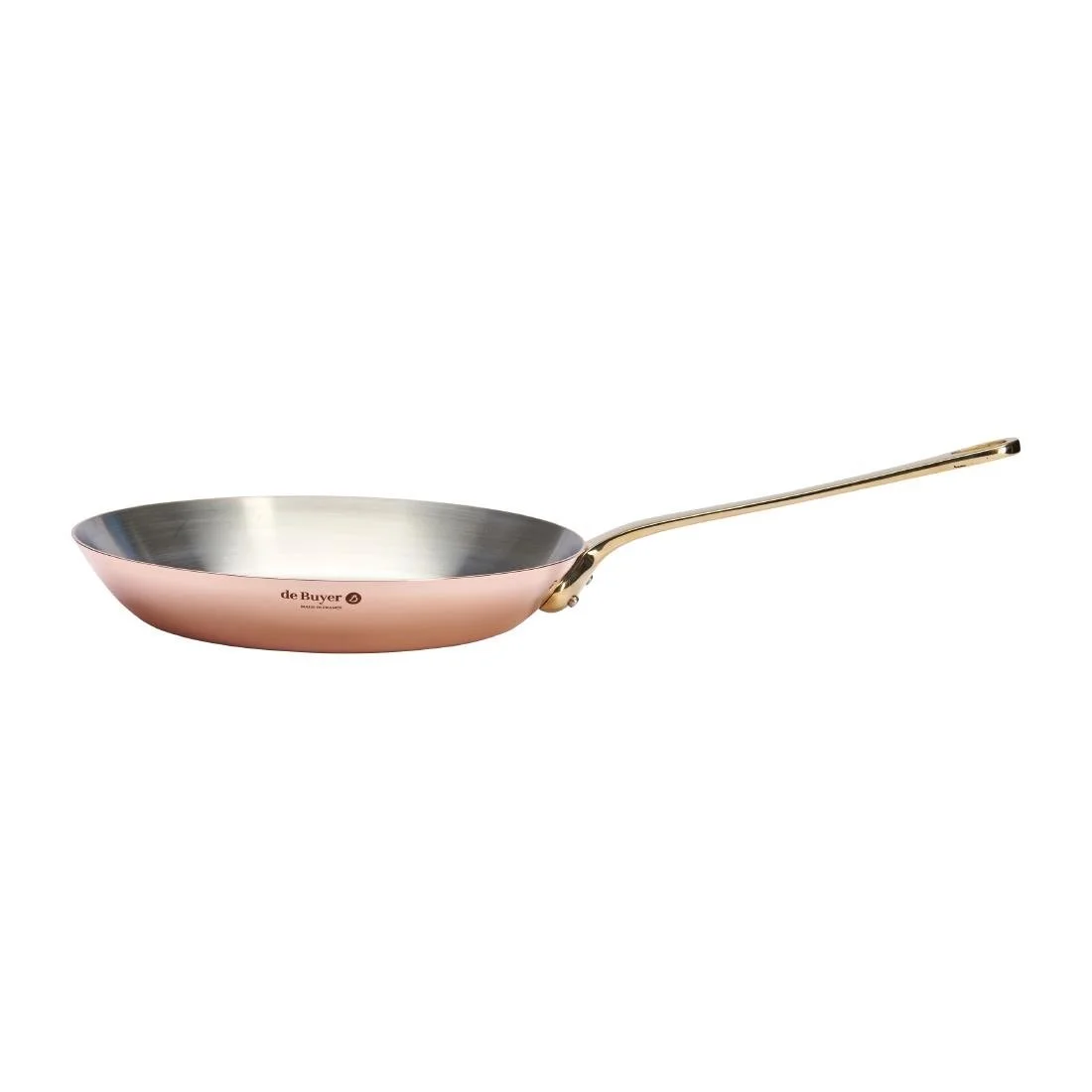 De Buyer Inocuivre Round Frying Pan with Handle Brass 24cm - Image 3