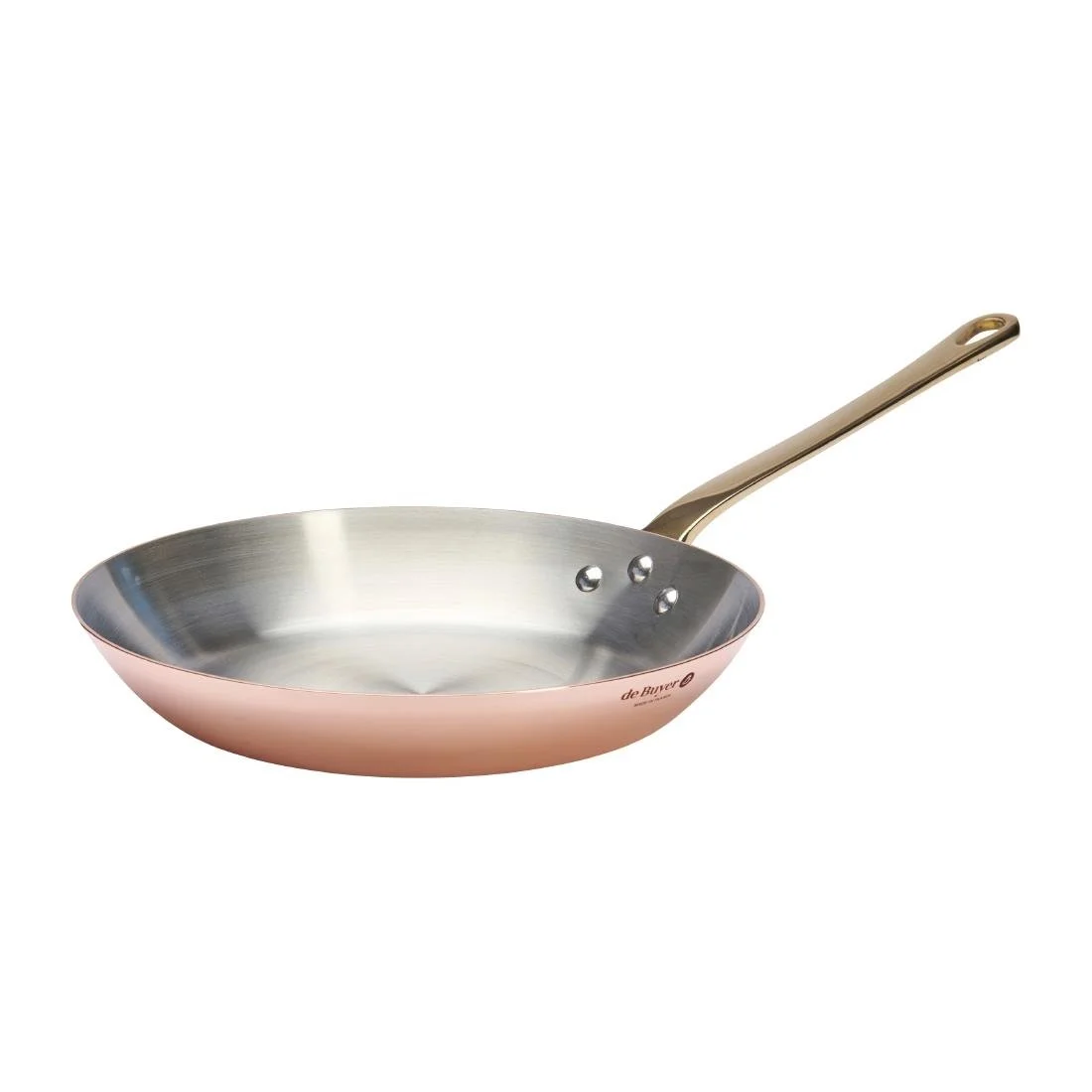 De Buyer Inocuivre Round Frying Pan with Handle Brass 24cm - Image 1