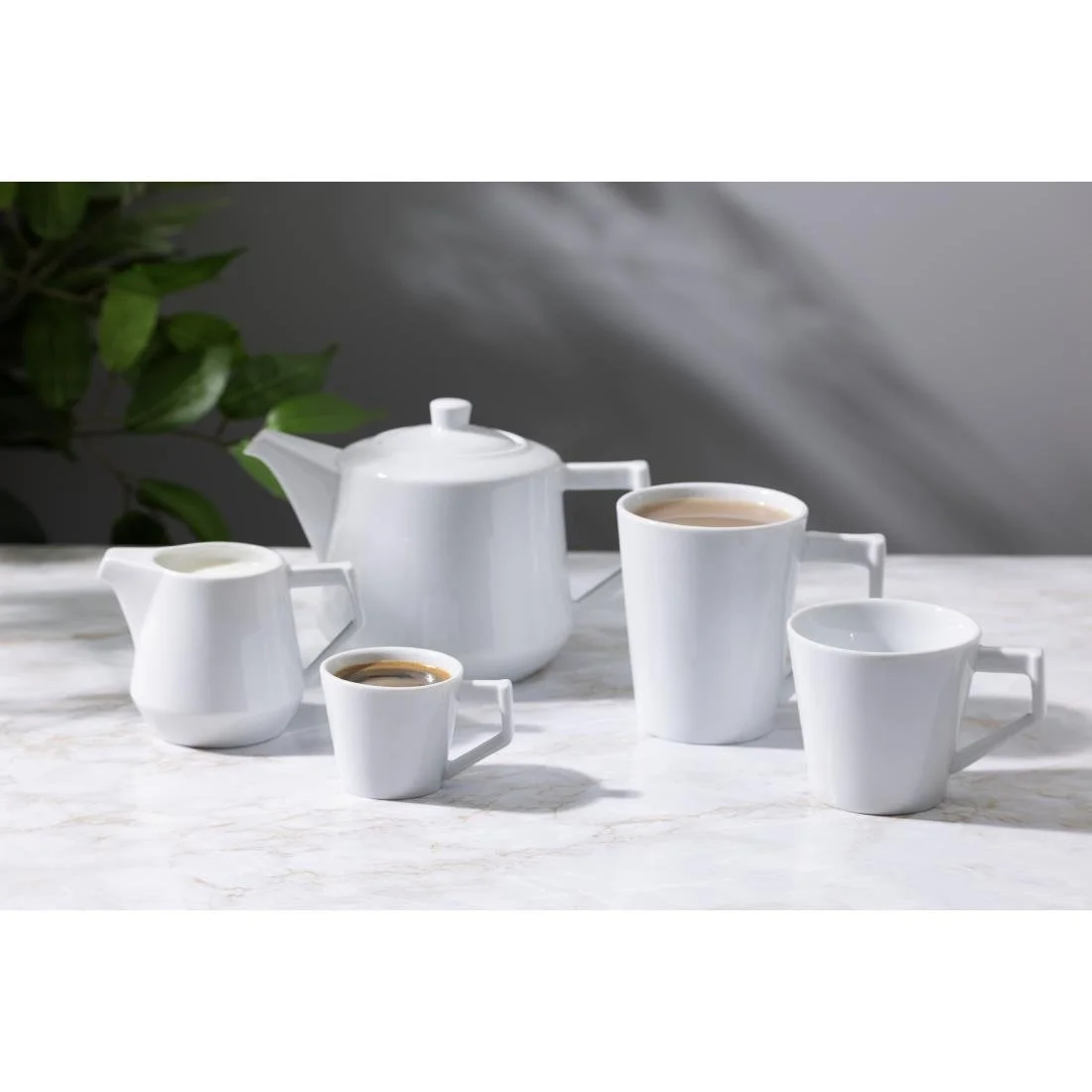 Olympia Whiteware Deco Teapots 820ml (2 Pack) - Image 5