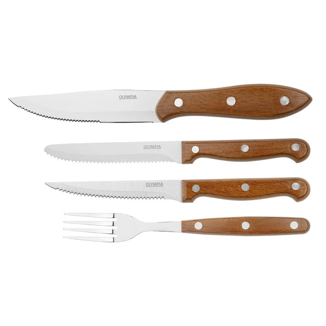 Olympia Rounded Steak Knives with Wood Effect Handles (12 Pack) - Image 4