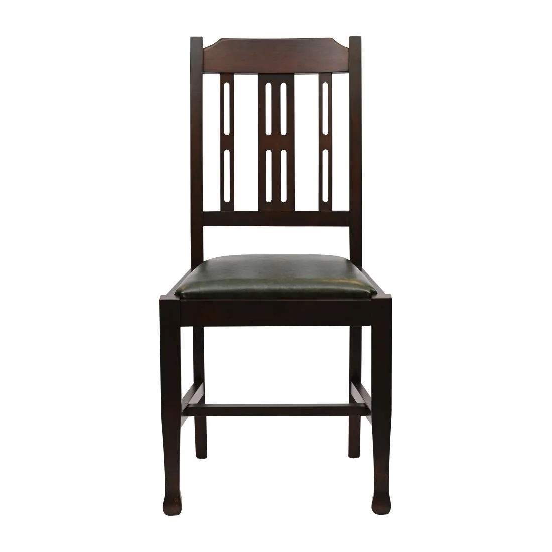 Lattice Back Dining Chairs in Dark Walnut with Bison Cedar Seat (6 Pack) - Image 3