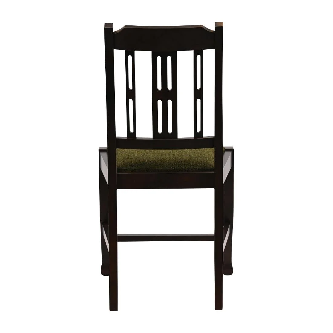 Lattice Back Dining Chairs in Dark Walnut with Shetland Forest Seat (6 Pack) - Image 2