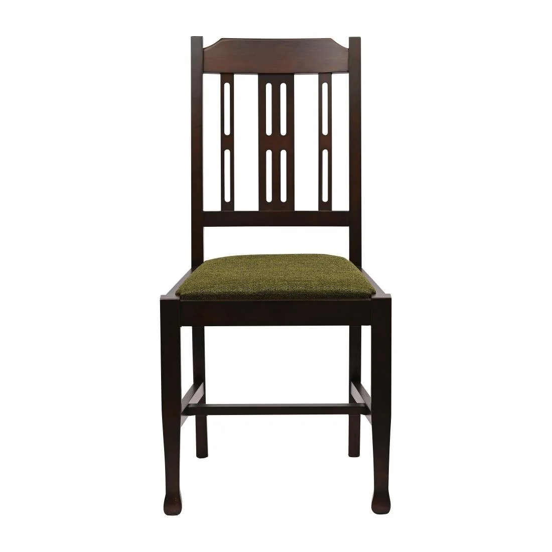 Lattice Back Dining Chairs in Dark Walnut with Shetland Forest Seat (6 Pack) - Image 3