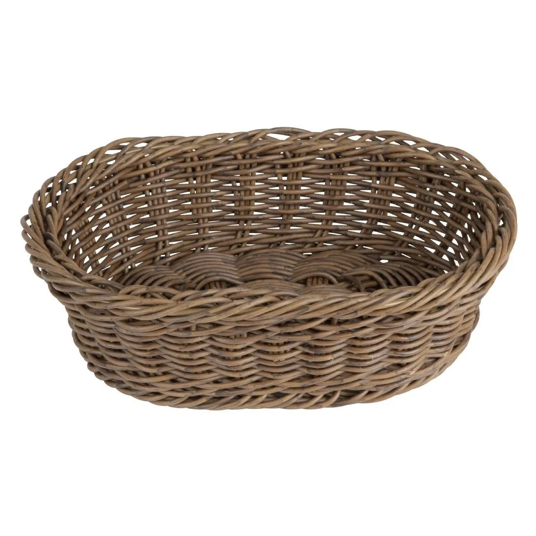 Olympia Polywicker Oval Basket Dark Brown 240x170mm - Image 1