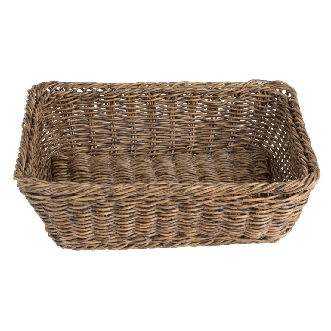 Olympia Polywicker Rectangular Basket Dark Brown 300x230mm - Image 1